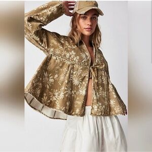 Floral Beige Women's Jacket